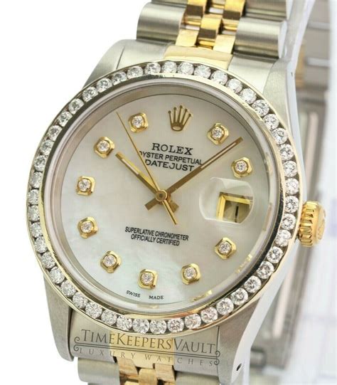 36mm diamond bezel rolex|rolex 36mm datejust two tone.